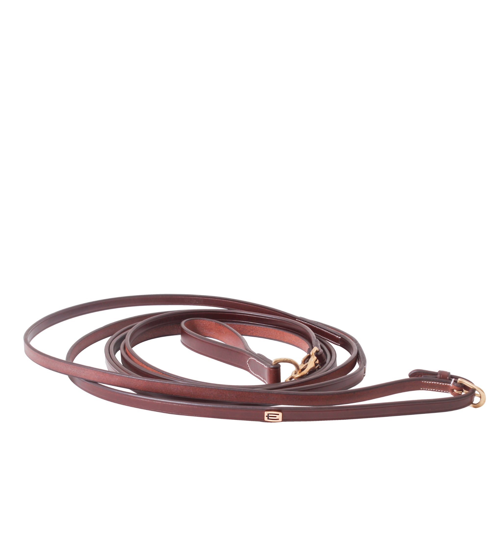 Leather Draw Reins - Brown/Brass