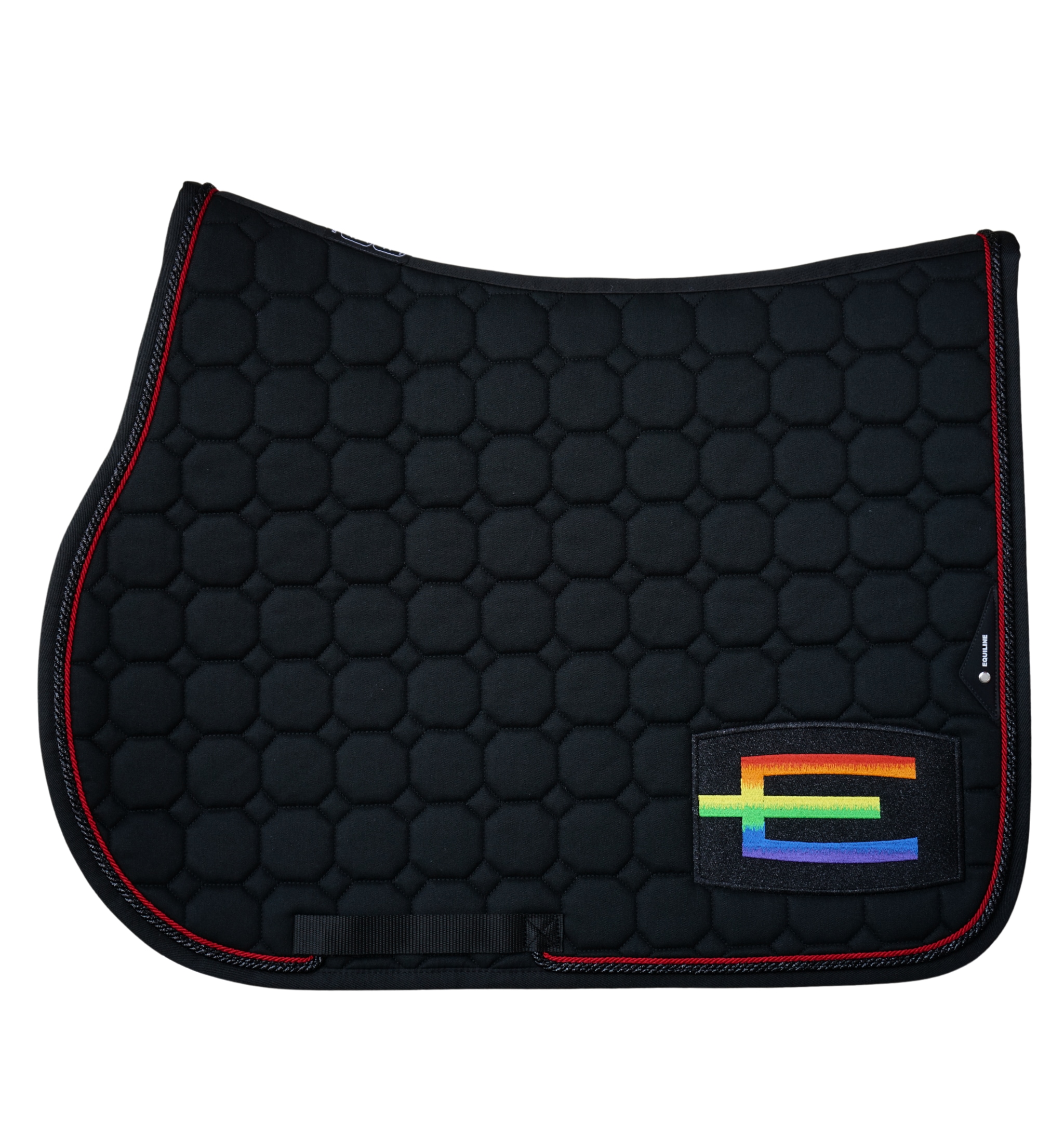 Jumping Saddle Pad Rainbow E-logo - Black/Red