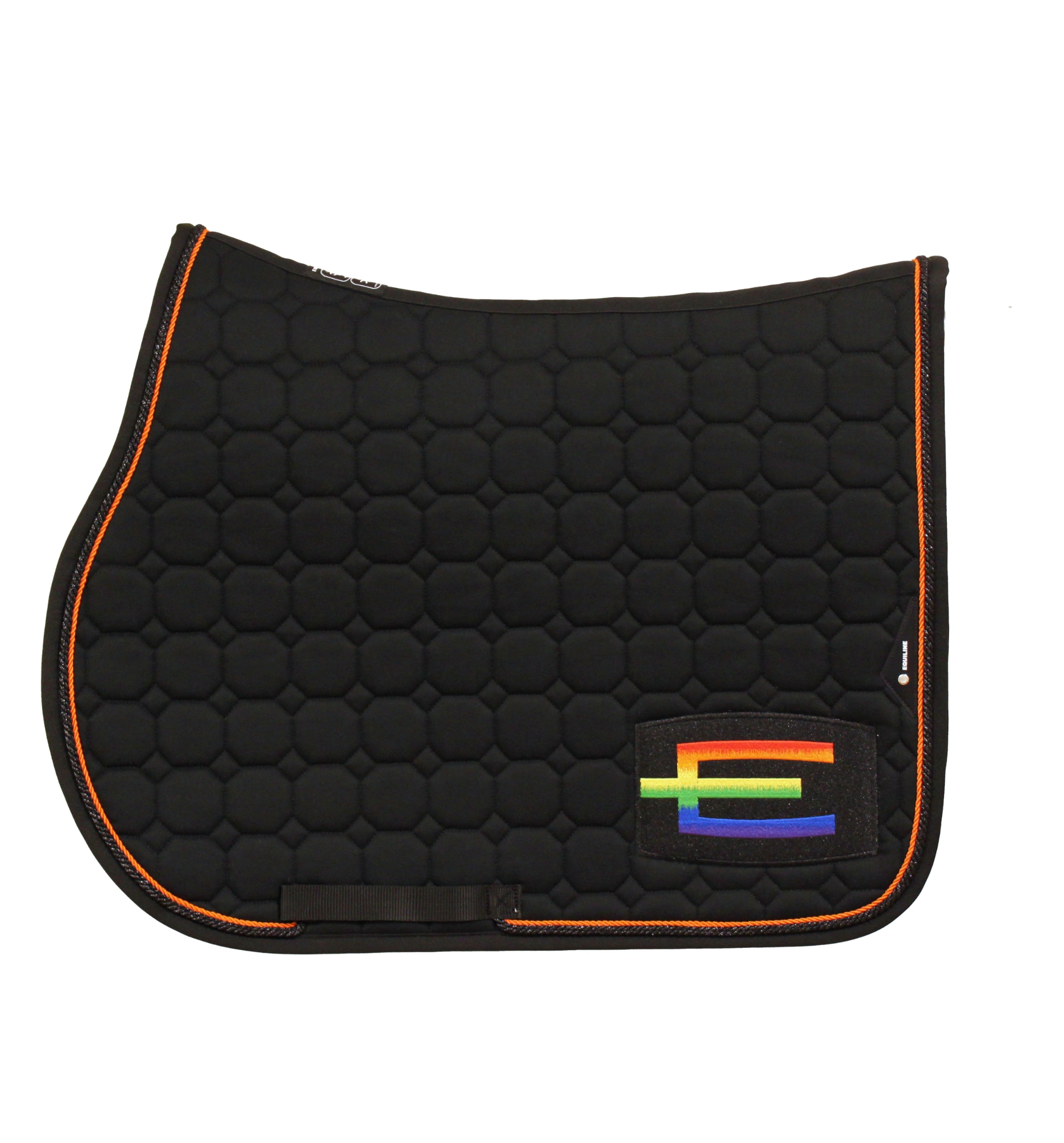 Jumping Saddle Pad Rainbow E-logo - Black/Orange