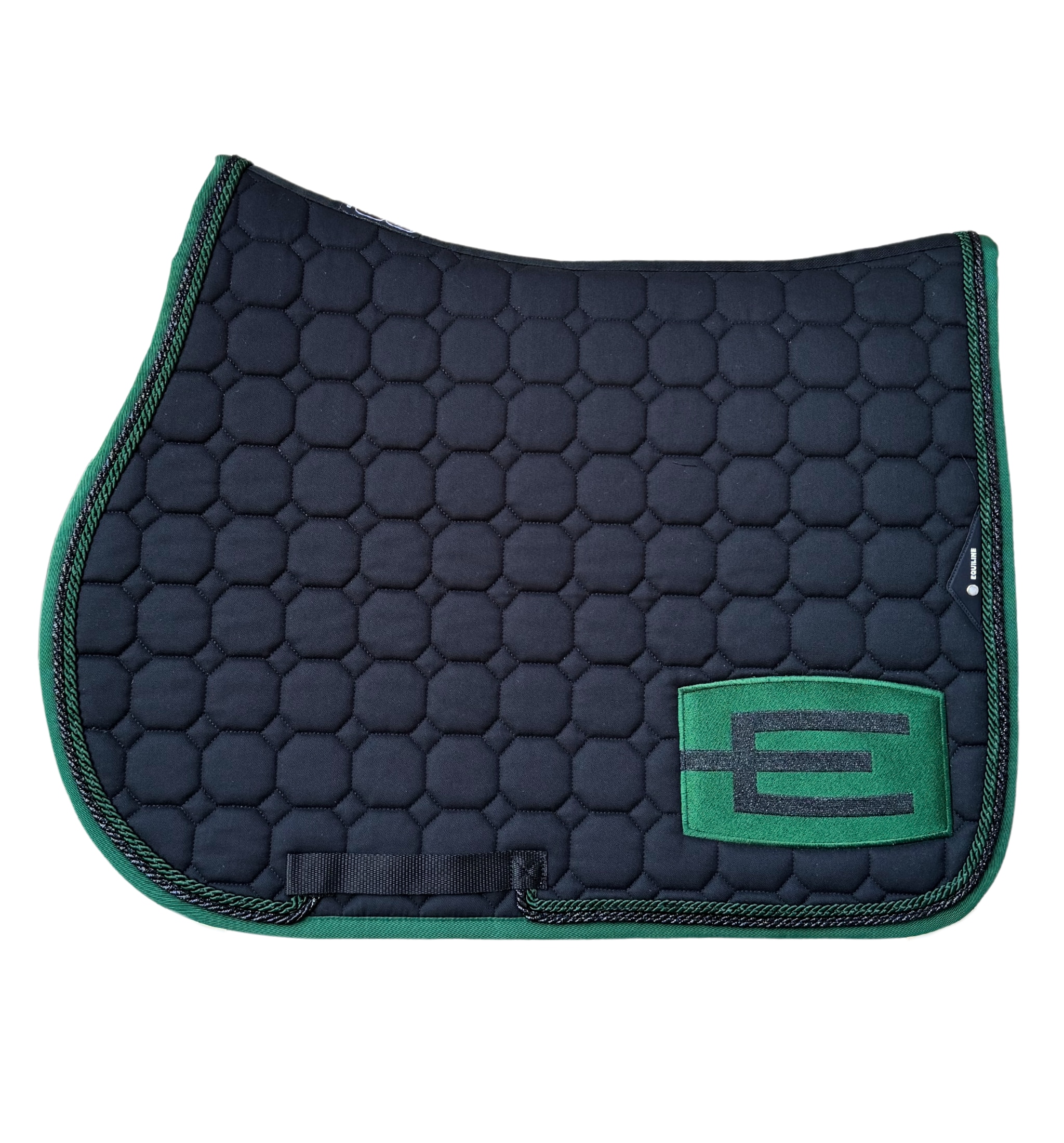 Jumping Saddle Pad Glitter E-logo - Black/Green